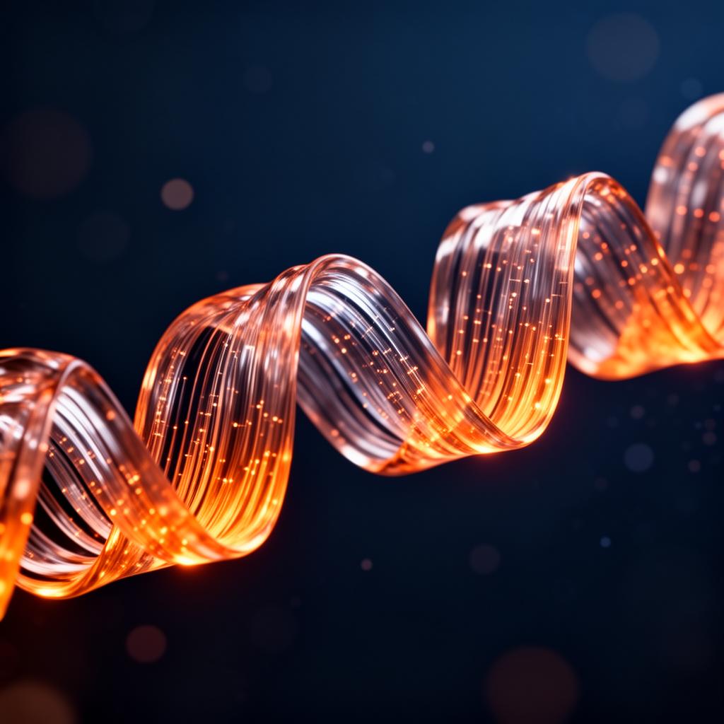 Flowing data ribbon representing customer intelligence